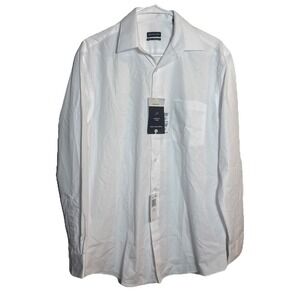 NWT Van Heusen Men's 15 32/33 White Dress Shirt Regular Fit Wrinkle‎ Free